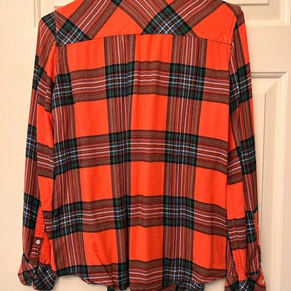 GAP orange Plaid Button-Up Shirt - Picture 2 of 3